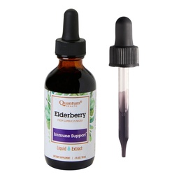Quantum Health Black Elderberry Liquid Extract Sambucus Nigra Immune Support Formula 700mg - Daily Wellness Boost of Potent Antioxidants for Women & Men - High Dose, Fast Absorptie, Vegan - 2 Fl Oz