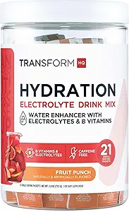 TransformHQ Hydration Drink Mix (21 Single-Serving Packets, Rocket Pop) - Hydration Supplement Blend met vitamines en elektrolyten