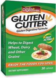 Gezonde spijsvertering Glutensnijder Enzyme Formula - helpt uw lichaam verbeteren Glutendigestie en helpen bij het afbreken van tarwe, zuivel en andere granen - Capsules - 30 porties