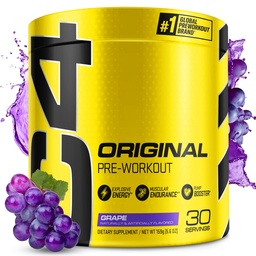 Cellucor C4 Original Pre Workout Poeder Grape Sugar Gratis Preworkout Energie voor mannen & vrouwen 150mg Cafeïne + Beta Alanine + Creatine - 30 Servers (Verpakking mei Vary)