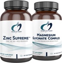 Designs for Health Magnesium Glycinate Complex (60 Capsules) & Zinc Supreme (90 Capsules) - High Absorption Magnesium with Zinc Bisglycinate Chelate with Cofactors for Immune Support