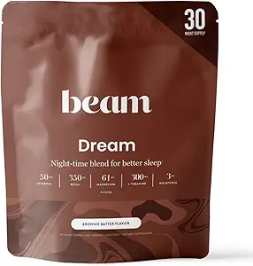 Beam Dream Sleep Powder, L-Theanine, Apigenin, Reishi and Magnesium, Third Party Tested Natural Sleep Aid & Sleep Supplement for Deep Sleep, Relaxation and Recovery, Natural Sleep Support, 30 Servings
