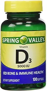 Spring Valley - Vitamine D-3 5000 IE, 100 Softgels