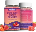 2 Pack Hair Skin and Nails Gummies with Biotin Collagen Vitamins for Women - Support Healthy Hair, Skin & Nails - 120 Count