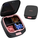 Dagelijkse pil Box 4 keer per dag, kleine pil geval, Travel pil Organizer, 4 Compartments Compacte draagbare pil container houder voor vitamine, geneeskunde, supplement, visolie, roze