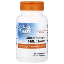 Dokter's Best Glutathion + Melkdistel, Ondersteunt lever & antioxidant activiteit, Non-GMO, Glutenvrij, Sojavrij, Vegan 60 Veggie Caps