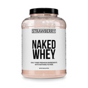 Naked Aardbei Wei Proteïne - All Natural Grass Fed Wei Proteïne Poeder + Gedroogde Aardbeien + Kokossuiker- 5lb Bulk, GGO-vrij, sojavrij, glutenvrij. Steun Spiergroei & herstel - 61 Servers