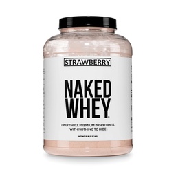 Naked Aardbei Wei Proteïne - All Natural Grass Fed Wei Proteïne Poeder + Gedroogde Aardbeien + Kokossuiker- 5lb Bulk, GGO-vrij, sojavrij, glutenvrij. Steun Spiergroei & herstel - 61 Servers