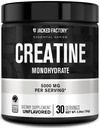 Jacked Factory Creatine Monohydraat Poeder 150g - 5g Daily Creatine Supplement voor mannen en vrouwen, Vegan-Friendly, Third-Party Getest - 30 porties, ongearomatiseerd