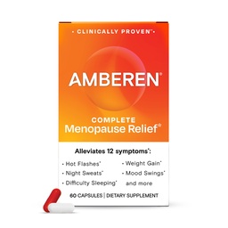 Amberen Menopauze Supplement voor vrouwen, 180 Capsules, klinisch bewezen, helpt ondersteuning Hormone Balance, helpt verlichten 12 Menopauze symptomen: Hot Flashes, Nacht Sweats, Mood Swings en meer