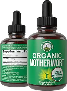 USDA Organic Motherwort Aerial Extract Liquid Drops. Vegan Herbal Supplement, Zero Sugar, bevordert kalmte, ontspanning, Menstrual Relief en Endocriene Gezondheid. Motherwort Herb Tinctuur voor vrouwen en mannen