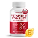 Vitamine B Complex Vitamine B1, B2, 6,9,12 Niacin, met vitamine C - Ondersteuning Hersengezondheid, Energieniveaus, Huid, Haar en Nagels