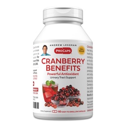 ANDREW LESSMAN Cranberry Voordelen - 60 Capsules - Ondersteunt Bladder, Nier en urine Tract Gezondheid. Hoge Potentie Gestandaardiseerde Extracten van Cranberry Fruit, Klein Makkelijk doorslikken Capsules