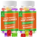 (2 Pack) Hemp Gummies, Fruity Edibles Gummy Advanced 100% Natural High Potency Hemp Seed Extract Gummies - 120 Gummies