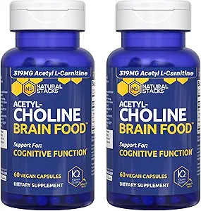 Acetylcholine Brain Food - Acetyl L-Carnitine & Alpha GPC Supplement - Ondersteunt de productie van Acetylcholine - Neurotransmitter Supplement voor cognitieve functie - 120 capsules