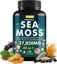 Sea Moss Capsules Complex met Black Seed Oil,Aşhwagandha,Burdock Root,Bladderwrack Gember Vitaminen Multiminerale Supplement - Ierse Wild Seamos Pillen Geavanceerde Blend voor Men&Women (150 Capsules)