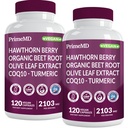 26-in-1 Nitric Oxidation Supplement - Heart & Circulation Support with CoQ10, Turmeric, Organic Beet Root, Hawthorn Berry & Knoflook - 2103mg per Serving (120ct, Pack of 2)