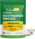 Liposomal Resveratrol,Liposomal Nicotinamide Riboside,Nicotinamide Riboside 900,Resveratrol Supplement,Resveratrol Supplement for Women Men(1Pack/80 Capsules)