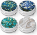 Pill Box 3 Compartiment kleine pil geval,Portable voor Pocket of Purse pil Organizer Pillencontainer houder om vitamines te houden, medicijnen, visolie en supplementen(4PCS)