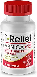 T-Relief Extra sterkte pijnverlichting Arnica +12 Natuurlijke Relieving Actieven voor rugpijn gewrichtspijn Spierpijn & Stiffness, het hele lichaam snel-werkende verlichting voor vrouwen & mannen - 100 Tabletten