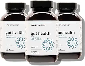 Smarter Nutrition Gut Health Probiotics with Prebiotics - 100% Soil-Based Strains with MCT Oil for Digestive, Immune Health, Gut Microbiome - Vegetarian - 180 Count(Pack of 3) - 90-Day Supply