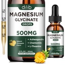 Magnesium Glycinate 500mg - Liquid Magnesium Drops, Ashwagandha, L - Theanine, Kamille - Kalm & Stress Relief, Ontspannen, Rustvolle Slaap, Spier Hart Gezondheid, Vegan - 2 Fl Oz (30 dagen)