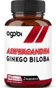 agobi 1600mg Ashwagandha met Ginkgo Biloba supplement - Super Extract formule voor het immuunsysteem, energieproductie, Geheugen Gezondheid & Focus - 240 Veggie Capsules