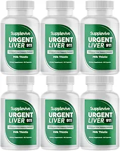 Dringende lever 911 Kruidenlever Ondersteuning Supplement Lever Reiniging Detox & Reparatie Formule met Milk Thistle Silymarin Dandelion Root en Artichoke Extract voor de gezondheid van de lever, 60 capsules (6)