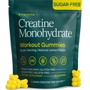 Sugar-Free Creatine Monohydrate Gummies - 5g per Serving, Lemon flavor 90Ct