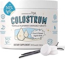 Legendairy Milk Colostrum Supplement - Premium Bovine Colostrum for Humans - 50% IgG Immunoglobuline for Immune Support & Gut Health - Energy & Muscle Recovery - Vanille kauwtabletten, 30 porties