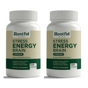 Stress Energie Hersenen - Vermoeidheid Supplement met Cortisol, Stress, Energie Ondersteuning - Rhodiola Rosea, Lions Mane, L Theanine, Ginkgo Biloba, Melkdistel, IJzer - 2 maanden Levering