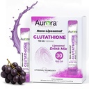 Aurora Nutrascience Nano-Liposomal Glutathion, Grape Powdered Drink Mix Immune & Antioxidant Gut Health Support Supplement, 750 mg per Serving, Non-GMO, Sugar-Free, 30 Single Serve Packets