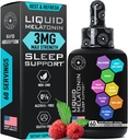 Liquid Melatonin for Adults and Children - 3mg Extra Strength Sublingual Liquid Melatonin for Kids and Adults - Sleep Fast Liposomal Drops - Natural Raspberry Flavor Sleep Aid - 60ml