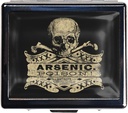 7 Days Chromed Shiny Silver Pill Organizer met Spiegel Binnen Heeft 8 Aparte Compartments Rechthoek 7 Days Pill Box Pill Case (Vintage Arseen Skull Poison)