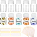10Pcs Pill flessen met lege etiketten - 30ml Medicine Containers met schroefdopjes- Plastic Lege kleine pil Container Leak-Proof Clear Sample Jar voor Dispense voor vloeibare vaste naam Stickers