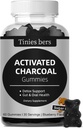 Geactiveerde Charcoal Gummies Sugar Free, 400 mg Charcoal Supplementen van Kokosnoot, Sneller tot Reiniging, Detox, Gas Relief, Gut & Oral Health voor volwassenen en kinderen, Glutenvrij, Niet GGO, Veganistisch, pectine, 60