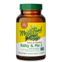 MegaFood Baby & Me 2 prenatale vitamines voor vrouwen, DHA & Choline supplementen, vloeibare DHA en Choline voor Baby's hersenen en oogontwikkeling tijdens de zwangerschap, Vegan, 60 capsules (30 porties)