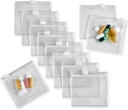 Zippered Pill Pouch Bags - 12 stuks, Slide Lock Clear Plastic Mini Bags, BPA-Free voor pillen Vitamines, Supplementen, Medicijnen, sieraden, ambachten, kleine objecten - Zelfverzegelend, Herbruikbaar, Reizen-Vriendelijk