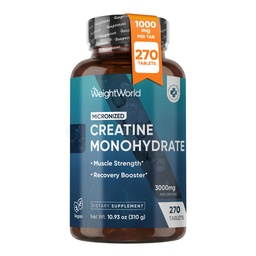 GewichtWorld Micronized Creatine Monohydraat 3000mg Vegan Tablets 