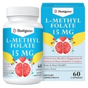 15mg L Methylfolate (5-MTHF)- Active Folic Acid-Enriched with Vitamins B6 and B12-60 Vegetarian Capsules - Non-GMO, Gluten-Free