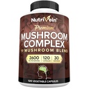Nutrivein Premium Mushroom Supplement 2600 mg- Bottle 120 Capsules- 11 Nootropic Mushroom Complex - Lion's Mane, Cordyceps, Chaga, Reishi, Turkey Tail,Maitake,Shiitake, Agaricus, White Button, Oyster
