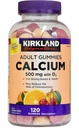Kirkland Signature Chewable Calcium with Vitamin D3 Adult Gummies, 120 ct x 1 Bottle