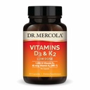 Dr. Mercola Vitaminen D3 & K2 Lage dosis - gehandhaafde vitamine D-waarden - Ondersteunt Immune & Bone Health - MenaQ7 Chickpea-Sourced K2 - Non-GMO, Glutenvrije & sojavrije - 30 capsules (30 porties)