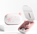 Witte kleine pil Cutter Splitter met centrerend apparaat voor kleine en kleine pillen, snijdt vitamines tabletten, Portable Exquise pil Crusher voor Purse Pocket