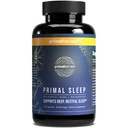 Primal Oogst Primal Slaap Support Supplement voor volwassenen met Melatonine, GABA, Valeriaanwortel, L-Tryptofaan, Magnesium Bisglycinate Chelate, en kamille voor diepe rustgevende slaap