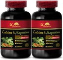 Calcium en Magnesium Supplement voor vrouwen - Calcium Magnesium Complex met vitamine D en boron - Muscle Recovery Powder Post Workout, Calcium Magnesium, Boron Biologische - 2 Flessen 120 Capsules