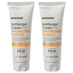 McKesson Antischimmel Cream, 2% Miconazol Nitraat - Relives Jeuken, Branden, Cracken van Jock Itch, Ringworm en Atleet Foot - 4 oz., 2 Tellen