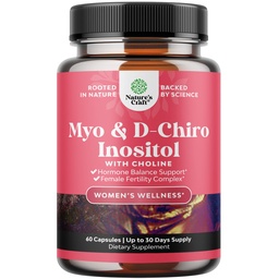 Myo-Inositol & D-Chiro Inositol Supplement voor vrouwen - Cholinesupplement voor de regulate menstruele cyclus, vruchtbaarheid en hormonale balans - Vrouwen Hormone Balance Capsules met Myo & D-Chiro - 60 Caps