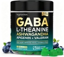 GABA L-Theanine Gummies, Sugar-Free Calm Gummies met L-Theanine, Ashwagandha, Valerian Root, Magnesium 