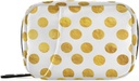 Naanle Gold White Polka Dot Pill Box 7 Day Case Bag Travel Organizer met rits Draagbaar Weekly Compact Grootte voor vitamine supplement houder Een stippen Gouden 4.6 x 3,14 x 1,88 Inch 0,12 kg